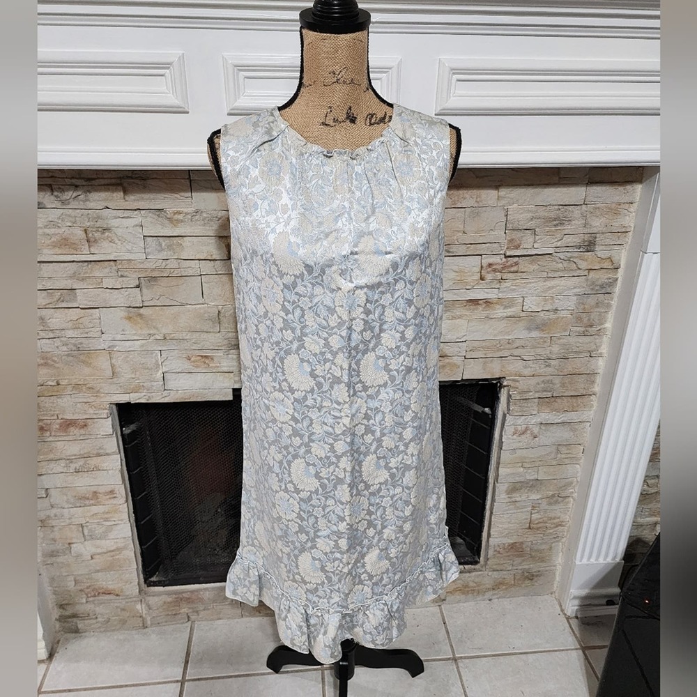 Elie Tahari Pearl Sky Blue Floral ruffle Sorina party cocktail Dress size small